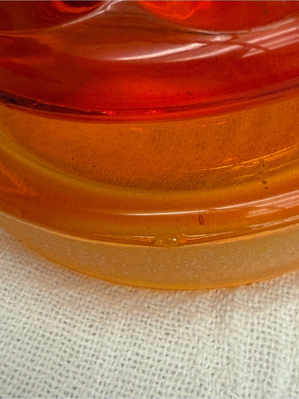 Orange Glass Storage Jar with Lid - Decorative Kitchen Canister - Picture 7 of 7